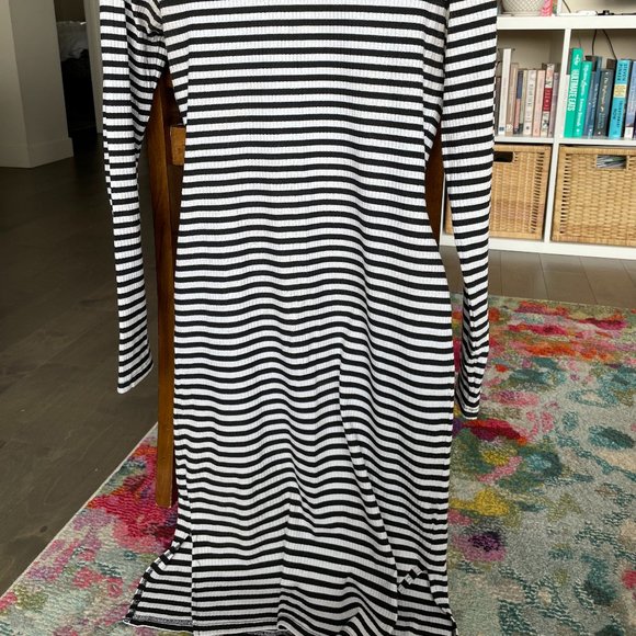 Mink Pink Black & White Striped Long Sleeve Dress - Picture 2 of 3